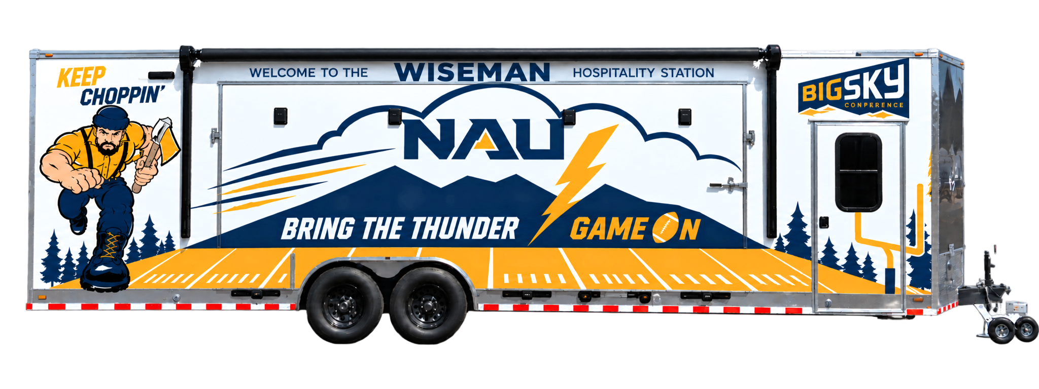 Wiseman Hospitality Station Lumberjack Tailgate trailer passenger-side design